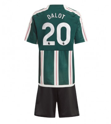 Manchester United Diogo Dalot #20 Replika Babytøj Udebanesæt Børn 2023-24 Kortærmet (+ Korte bukser)